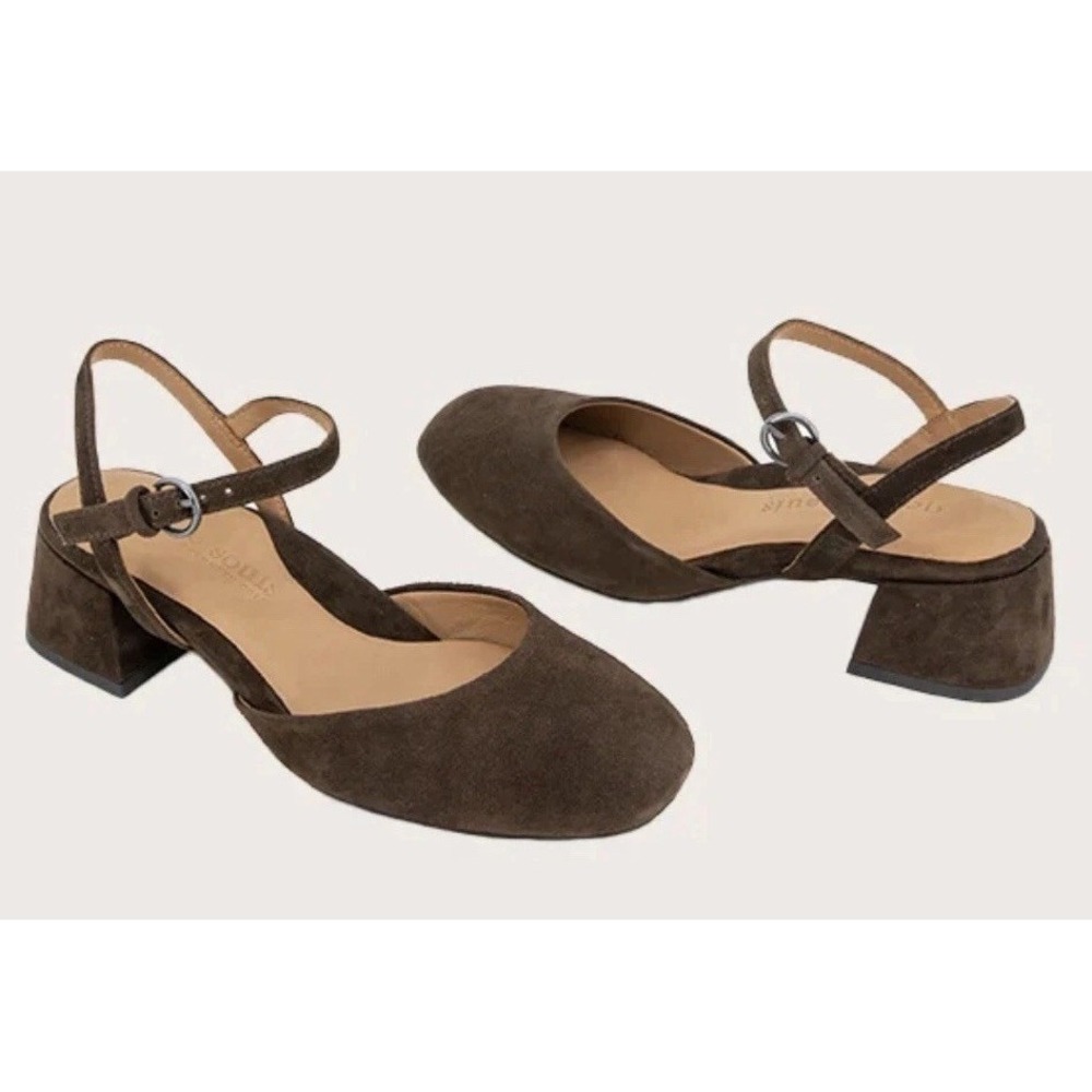 NIB $189 Gentle Souls K Cole 8 M Lucinda Choc Brown Suede Closed Toe Sandal Shoe